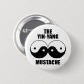 Yin-Yang Mustache Ronde Button 5,7 Cm (Voorkant /achterkant)