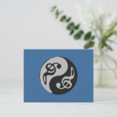 yin yang muzieklevernoot briefkaart (Staand voorkant)