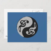 yin yang muzieklevernoot briefkaart (Voorkant / Achterkant)