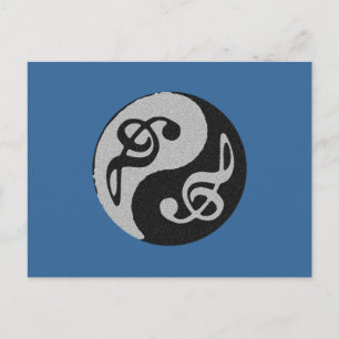 yin yang muzieklevernoot briefkaart