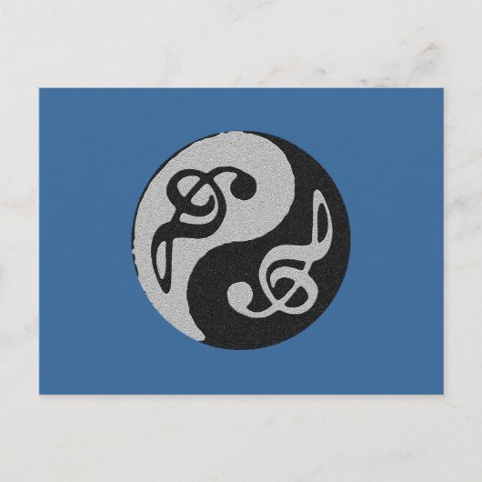 yin yang muzieklevernoot briefkaart (Voorkant)