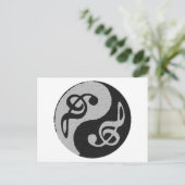 yin yang muzieklevernoot briefkaart (Staand voorkant)