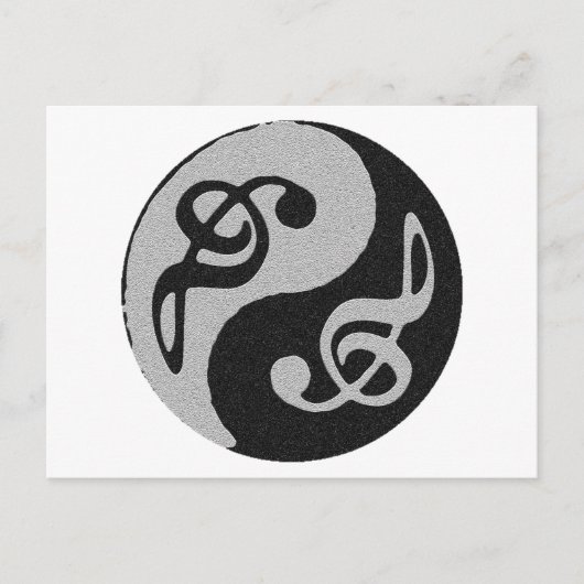 yin yang muzieklevernoot briefkaart (Voorkant)