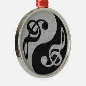 yin yang muzieklevernoot metalen ornament (Rechts)