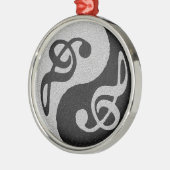 yin yang muzieklevernoot metalen ornament (Links)