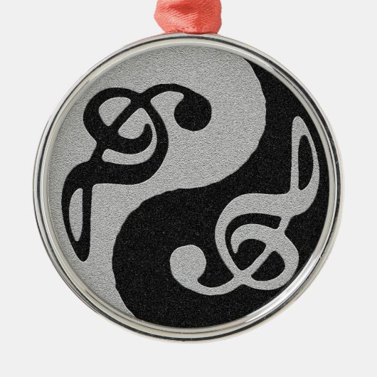 yin yang muzieklevernoot metalen ornament (Voorkant)