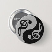 yin yang muzieklevernoot ronde button 5,7 cm (Voorkant /achterkant)