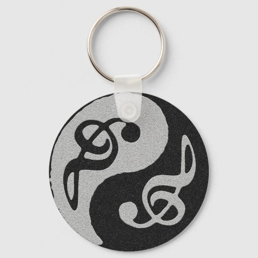 yin yang muzieklevernoot sleutelhanger (Voorkant)