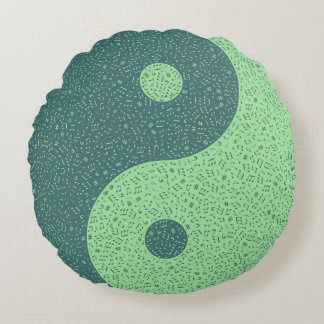 Yin Yang Muzieknoten Rond Kussen