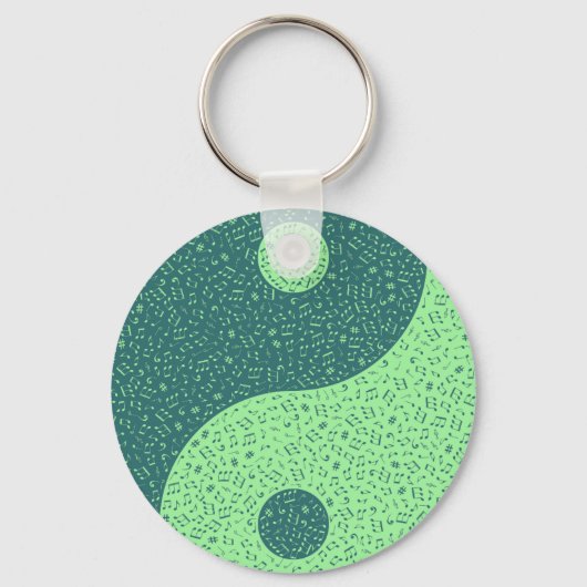 Yin Yang Muzieknoten Sleutelhanger (Voorkant)