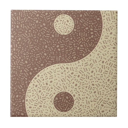 Yin Yang-muzieknotities Tegeltje (Voorkant)
