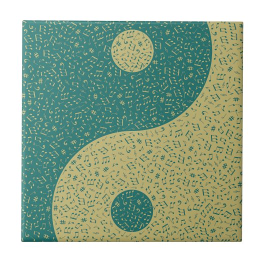 Yin Yang Muzieknotities Tegeltje (Voorkant)