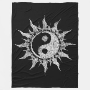 Yin-yang - Mystic sun - Mandala dualiteiten. Fleece Deken