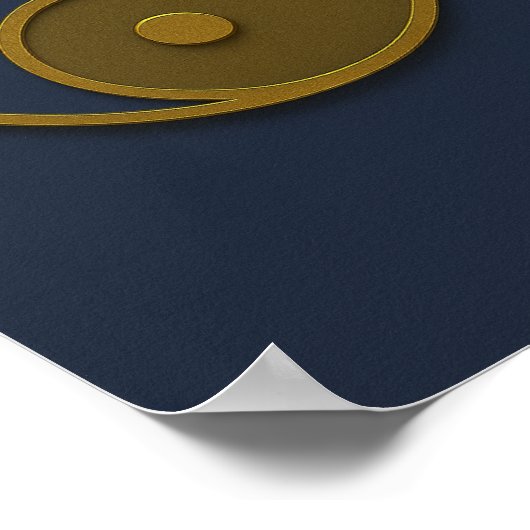 Yin Yang Navy Bronze Poster (Hoek)