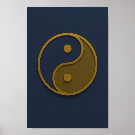 Yin Yang Navy Bronze Poster (Voorkant)
