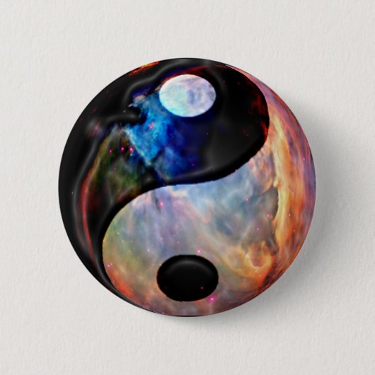 Yin Yang Nebula Buttonnen Ronde Button 5,7 Cm (Voorkant)