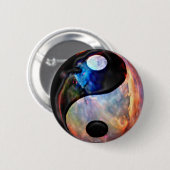 Yin Yang Nebula Buttonnen Ronde Button 5,7 Cm (Voorkant /achterkant)