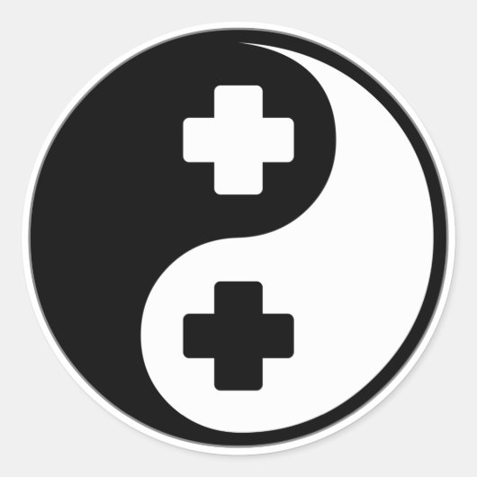Yin Yang Nursing Ronde Sticker (Voorkant)