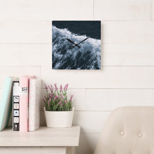 Yin Yang Ocean Glam 1 Vierkante Klok (Leeskamer)