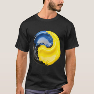 Yin Yang Oekraïne Blauw En Geel T-shirt