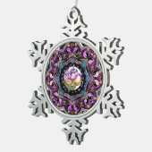 Yin-Yang OM Moon Mandala kerstversiering Tin Sneeuwvlok Ornament (Rechts)