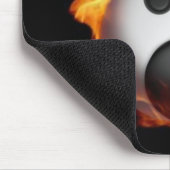 Yin Yang on Fire Mousepad Muismat (Hoek)