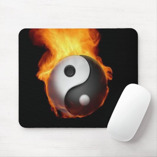 Yin Yang on Fire Mousepad Muismat (Met muis)