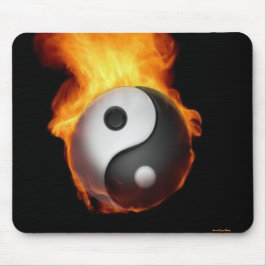 Yin Yang on Fire Mousepad Muismat