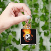 Yin Yang on Fire Sleutelhanger (Hand)