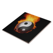 Yin Yang on Fire Tegel Tegeltje (Zijkant)