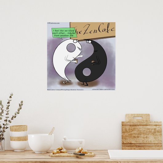 Yin & Yang ontmoeten Funny Zen Poster (Keuken)