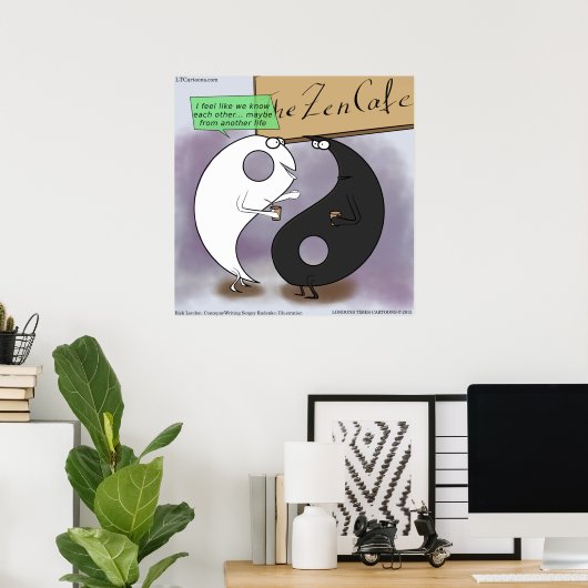 Yin & Yang ontmoeten Funny Zen Poster (Thuiskantoor)