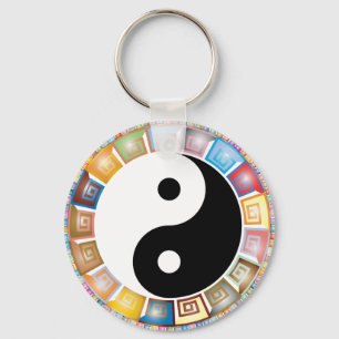 yin yang oost - aziatische filosofie sleutelhanger