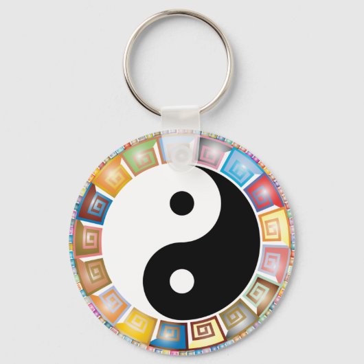 yin yang oost - aziatische filosofie sleutelhanger (Voorkant)