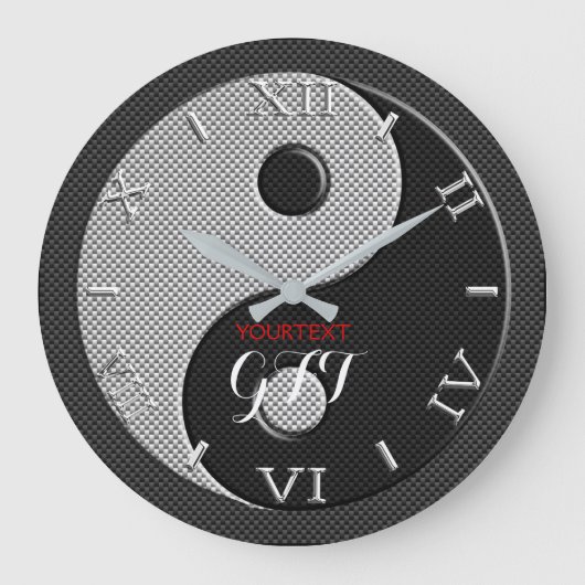 Yin Yang op maat in koolstofvezel op Grote Klok (Voorkant)