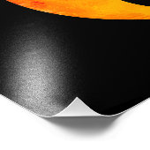 Yin Yang Oranje en gele Waterverf op zwart Foto Afdruk (Hoek)