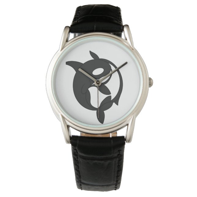 Yin-Yang Orcas eWatch Horloge (Voorkant)