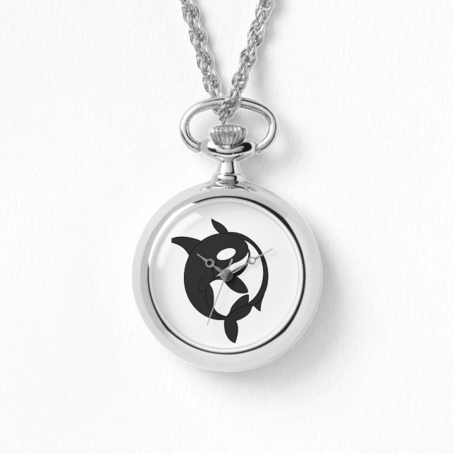 Yin-Yang Orcas eWatch Horloge (Voorkant)