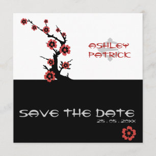 Yin-Yang Oriental Sakura Wedding Kaart