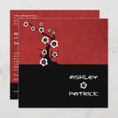 Yin-Yang Oriental Sakura Wedding Kaart (Voorkant / Achterkant)