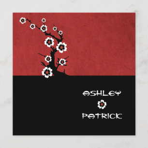 Yin-Yang Oriental Sakura Wedding Kaart