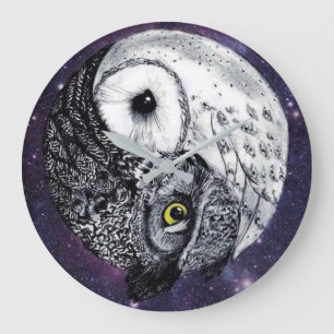 Yin Yang Owls Grote Klok