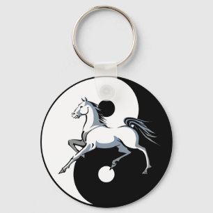 Yin Yang Paard Sleutelhanger
