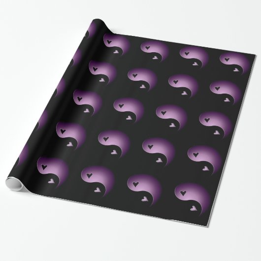 yin yang - paars cadeaupapier (Uitgerold)