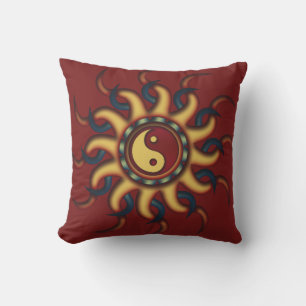 Yin Yang Paars Design Buitenkussen
