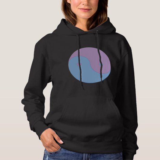 Yin Yang Paarse en Blauwe Vrede Meditatie Ontwerp Hoodie (Voorkant)