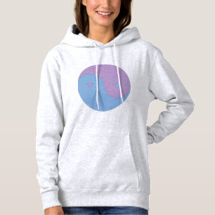 Yin Yang Paarse en Blauwe Vrede Meditatie Ontwerp Hoodie