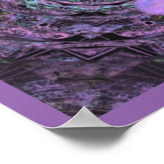 Yin Yang Paarse Glow Mandala Poster (Hoek)