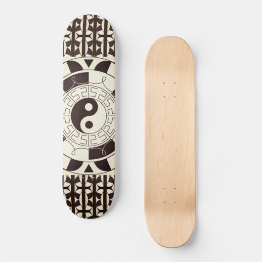 Yin Yang Pattern Skateboard Deck (Voorkant)