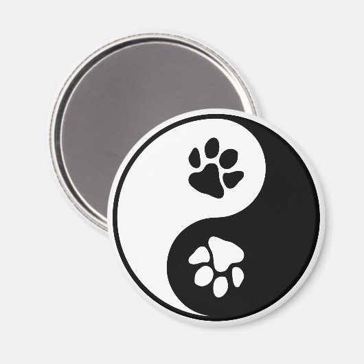 Yin Yang Paw (aangepaste kleuren) Magneet (Voorkant / Achterkant)